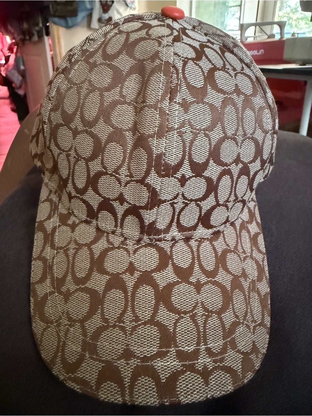 Monogram brown and tan cap - Picture 2 of 2
